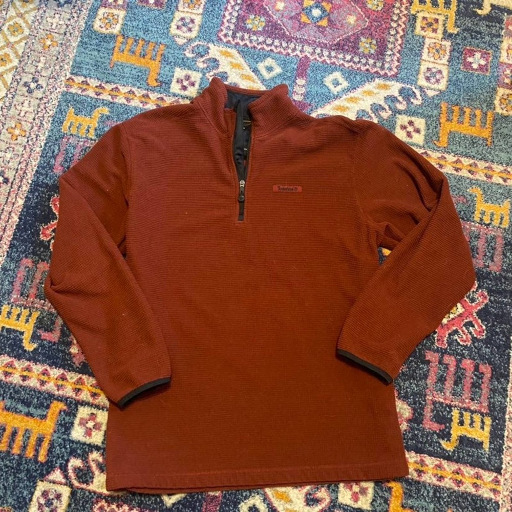 Timberland Quarter Zip Waffle Sweater